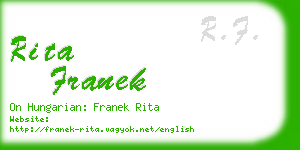 rita franek business card